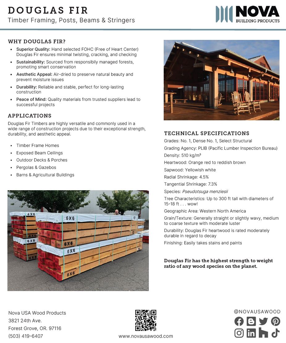Douglas Fir Timbers Product Sheet